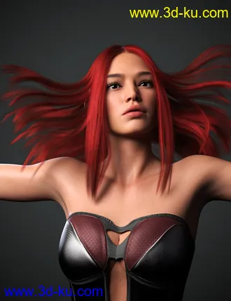 3D打印模型Dalila Hair For Genesis 8 and 8.1 Female的图片