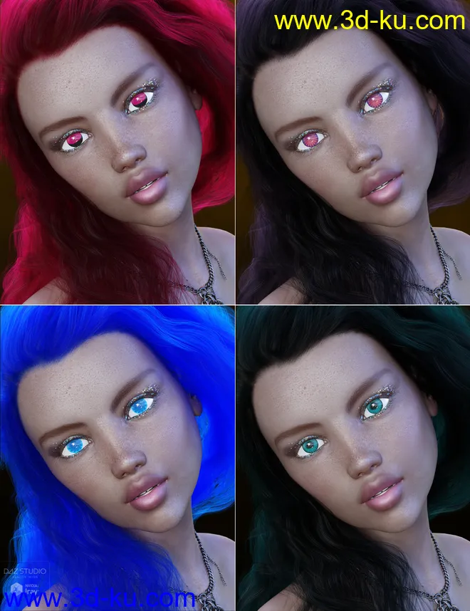 Dark Anime Eyes & Lashes for Genesis 8 Female(s)模型的图片3