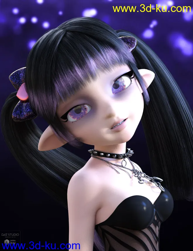 Dark Anime Eyes & Lashes for Genesis 8 Female(s)模型的图片4