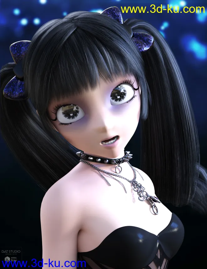 Dark Anime Eyes & Lashes for Genesis 8 Female(s)模型的图片5