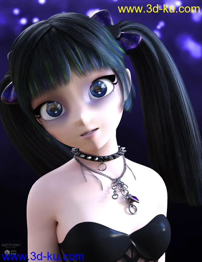 Dark Anime Eyes & Lashes for Genesis 8 Female(s)模型的图片9