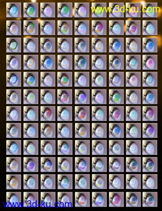 3D打印模型Dark Anime Eyes & Lashes for Genesis 8 Female(s)的图片