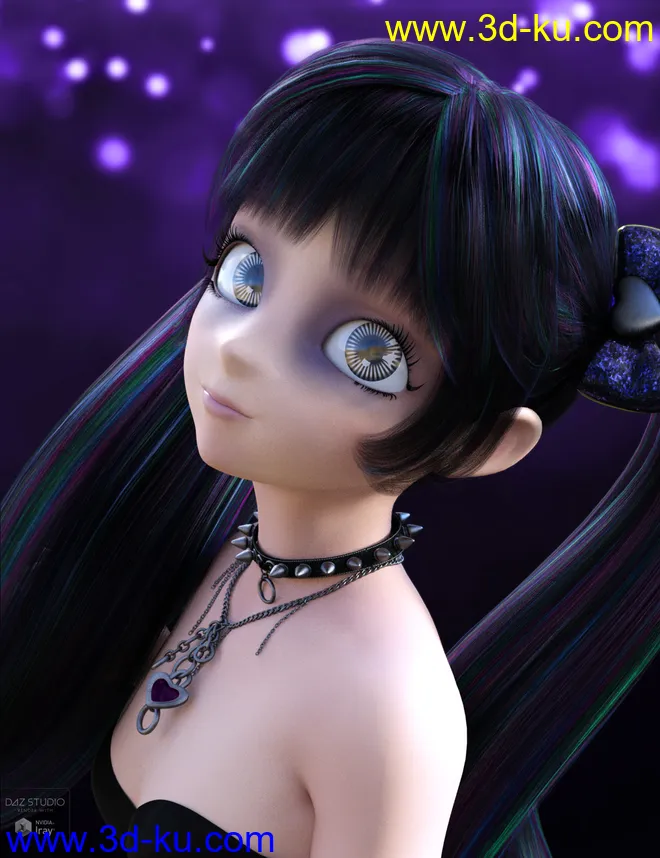 Dark Anime Eyes & Lashes for Genesis 8 Female(s)模型的图片12