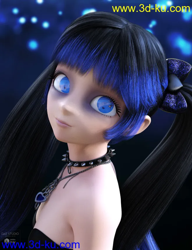 Dark Anime Eyes & Lashes for Genesis 8 Female(s)模型的图片13