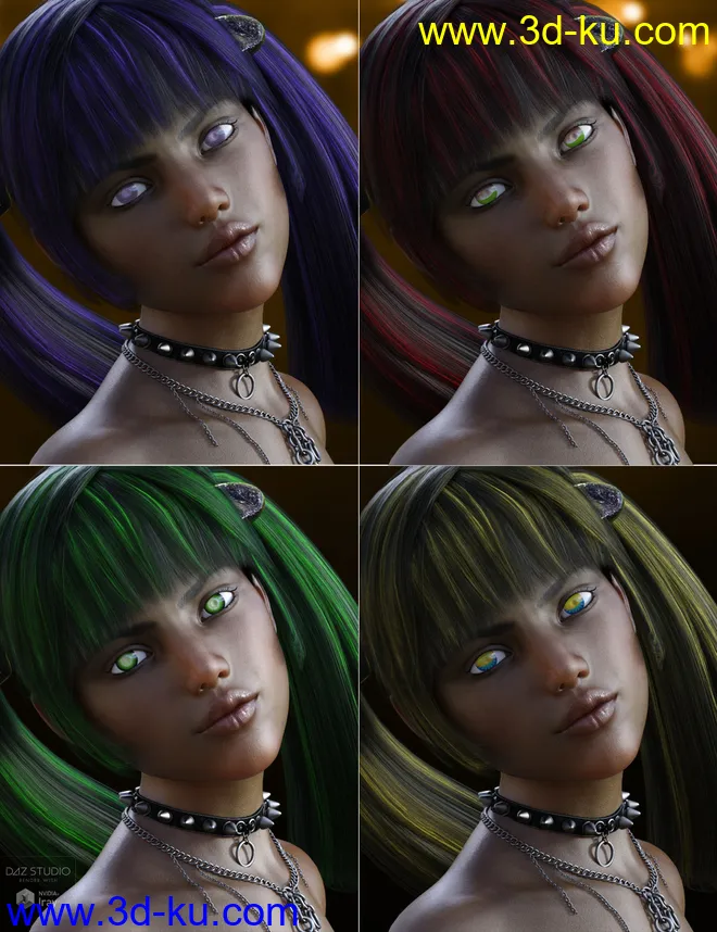 Dark Anime Eyes & Lashes for Genesis 8 Female(s)模型的图片15