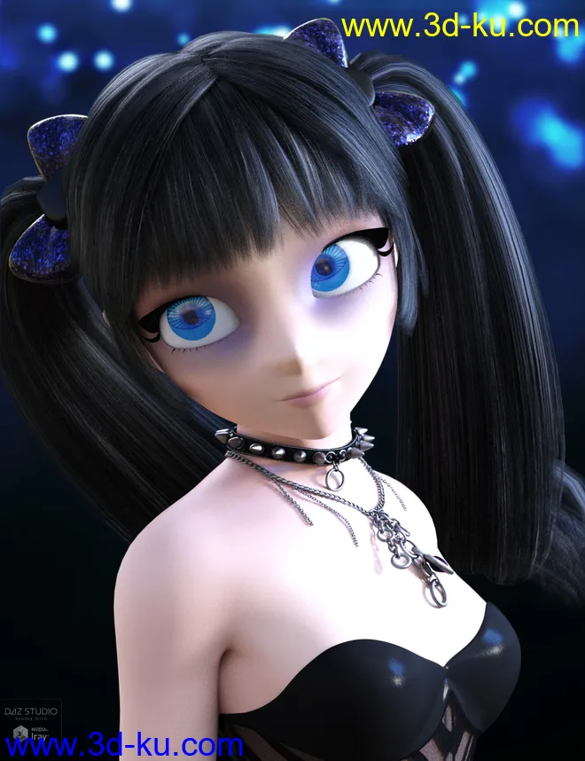 Dark Anime Eyes & Lashes for Genesis 8 Female(s)模型的图片16
