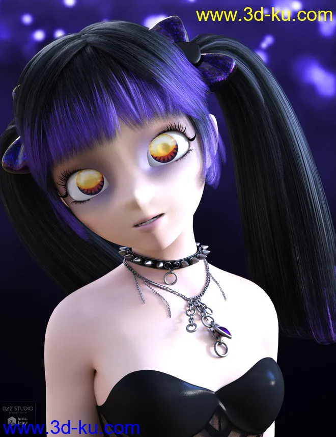 Dark Anime Eyes & Lashes for Genesis 8 Female(s)模型的图片18