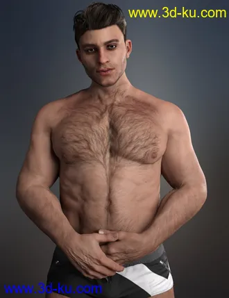 3D打印模型Davit HD and Davit Hair for Genesis 8 and 8.1 Male的图片