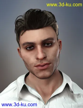 3D打印模型Davit HD and Davit Hair for Genesis 8 and 8.1 Male的图片