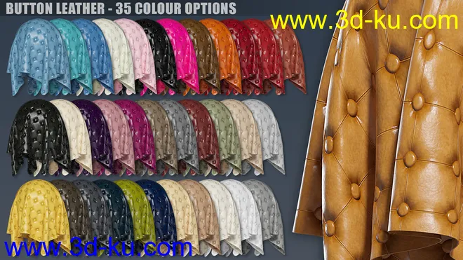 DD PBR Leather Shaders for Iray模型的图片3