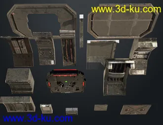 3D打印模型Deteriorated Sci-Fi Corridor的图片