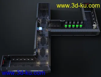 3D打印模型Deteriorated Sci-Fi Corridor的图片