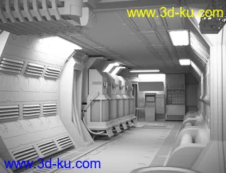 3D打印模型Deteriorated Sci-Fi Corridor的图片