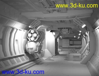 3D打印模型Deteriorated Sci-Fi Corridor的图片