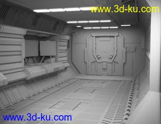 3D打印模型Deteriorated Sci-Fi Corridor的图片