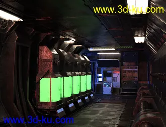 3D打印模型Deteriorated Sci-Fi Corridor的图片