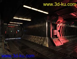 3D打印模型Deteriorated Sci-Fi Corridor的图片