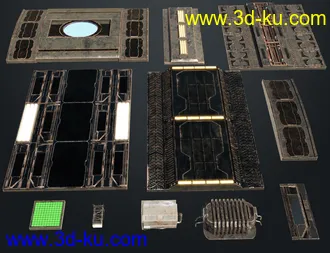 3D打印模型Deteriorated Sci-Fi Corridor的图片