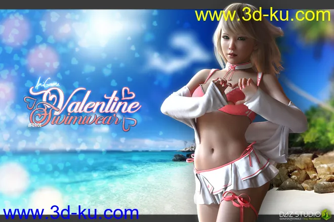 dForce Anigame Valentine Swimwear G8F模型的图片1
