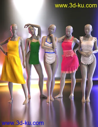 3D打印模型dForce Aprons Mega Pack for Genesis 8 and 8.1 Females的图片