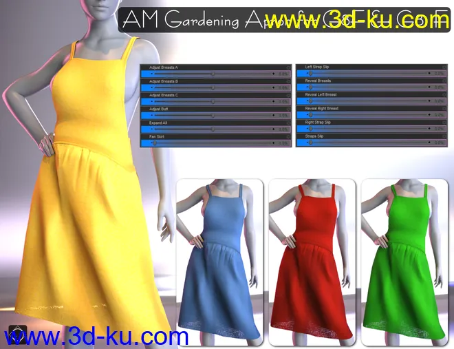 dForce Aprons Mega Pack for Genesis 8 and 8.1 Females模型的图片4