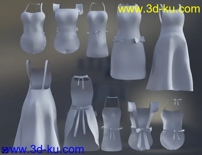 dForce Aprons Mega Pack for Genesis 8 and 8.1 Females模型的图片7