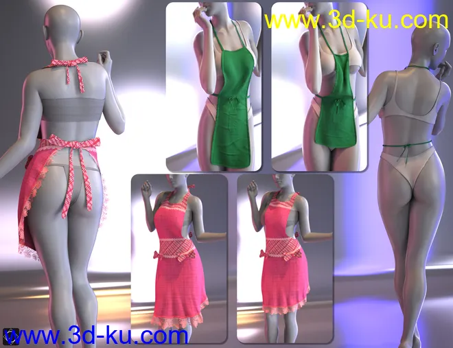 dForce Aprons Mega Pack for Genesis 8 and 8.1 Females模型的图片13