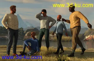 3D打印模型dForce Aran Sweater Outfit for Genesis 8 Males的图片