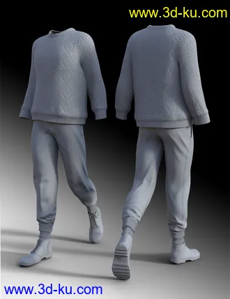 3D打印模型dForce Aran Sweater Outfit for Genesis 8 Males的图片