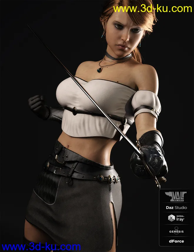 dForce Arvine Sword Outfit for Genesis 8 Female(s)模型的图片1