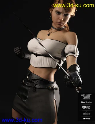 3D打印模型dForce Arvine Sword Outfit for Genesis 8 Female(s)的图片