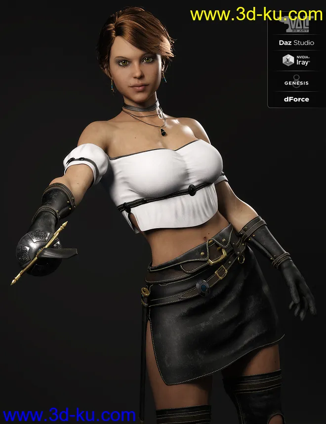 dForce Arvine Sword Outfit for Genesis 8 Female(s)模型的图片2