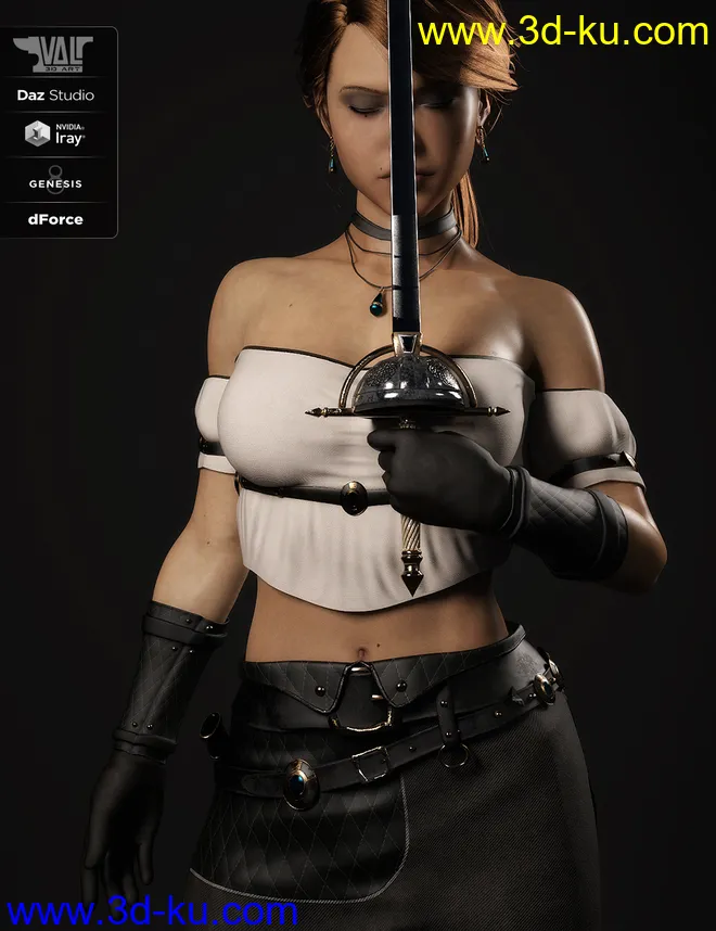 dForce Arvine Sword Outfit for Genesis 8 Female(s)模型的图片3