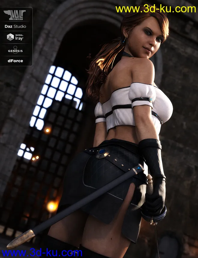 dForce Arvine Sword Outfit for Genesis 8 Female(s)模型的图片4