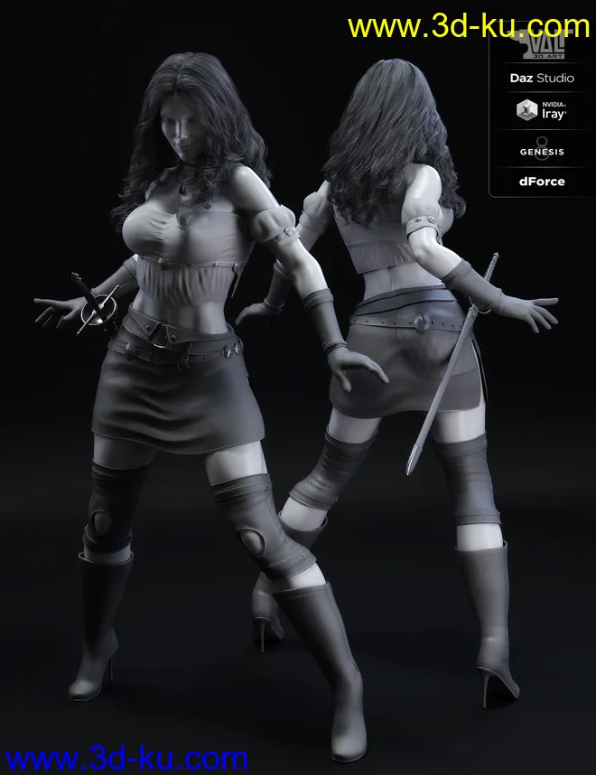 dForce Arvine Sword Outfit for Genesis 8 Female(s)模型的图片7