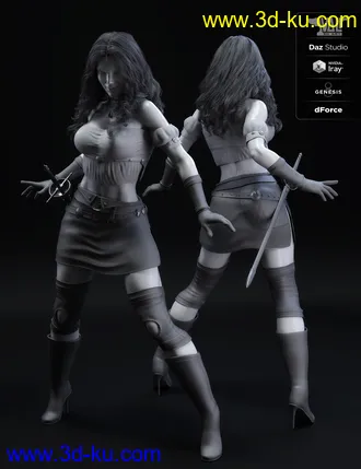 3D打印模型dForce Arvine Sword Outfit for Genesis 8 Female(s)的图片