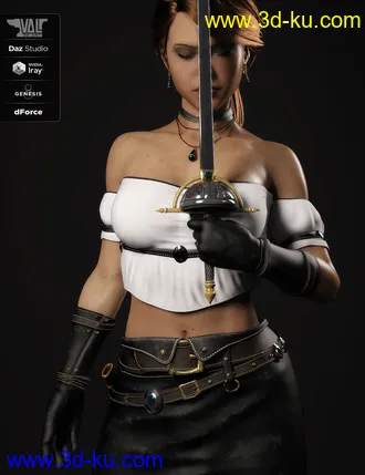3D打印模型dForce Arvine Sword Outfit for Genesis 8 Female(s)的图片