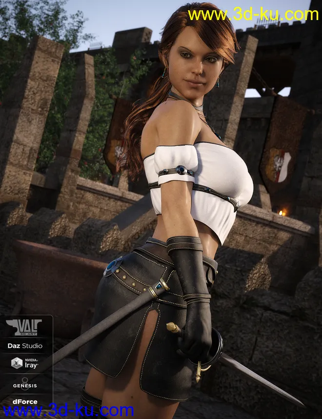 dForce Arvine Sword Outfit for Genesis 8 Female(s)模型的图片10