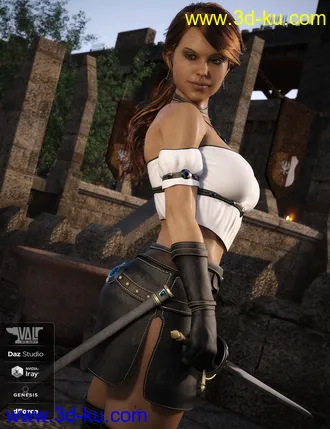 3D打印模型dForce Arvine Sword Outfit for Genesis 8 Female(s)的图片