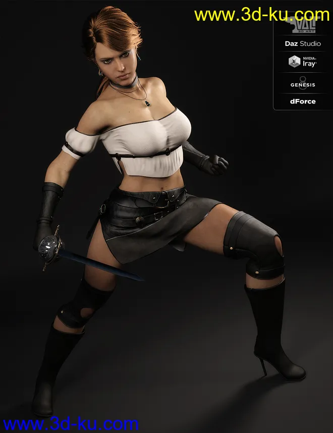 dForce Arvine Sword Outfit for Genesis 8 Female(s)模型的图片11