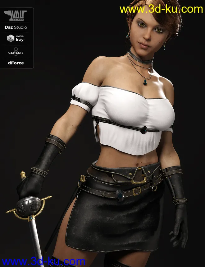 dForce Arvine Sword Outfit for Genesis 8 Female(s)模型的图片12