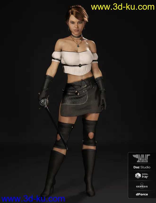 dForce Arvine Sword Outfit for Genesis 8 Female(s)模型的图片14