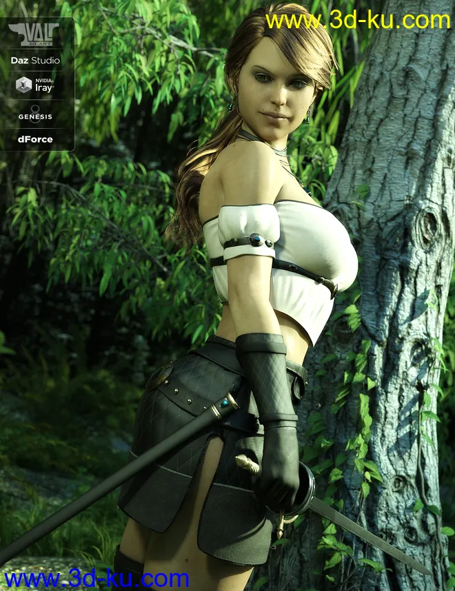 dForce Arvine Sword Outfit for Genesis 8 Female(s)模型的图片15