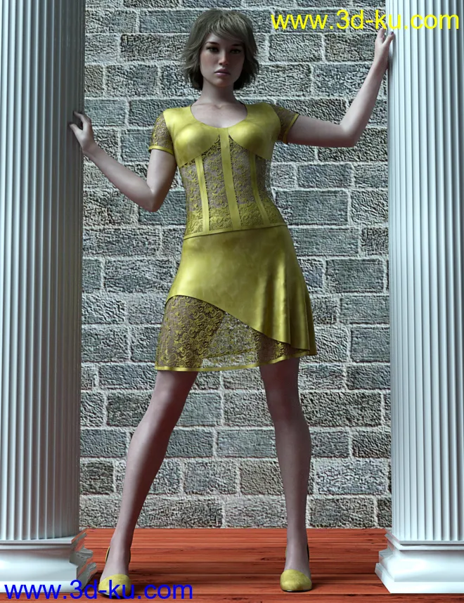 dForce Avant-garde Lace Outfit for Genesis 8 Female(s)模型的图片2
