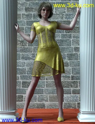 3D打印模型dForce Avant-garde Lace Outfit for Genesis 8 Female(s)的图片