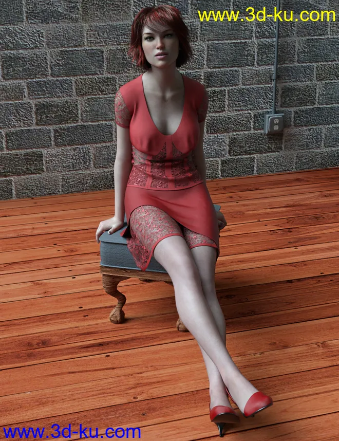 dForce Avant-garde Lace Outfit for Genesis 8 Female(s)模型的图片4