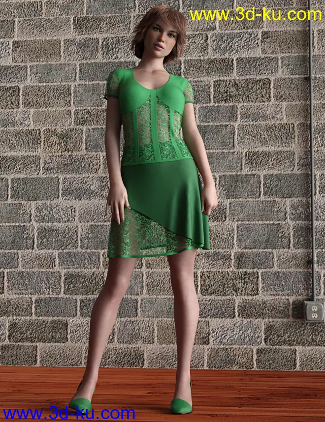 dForce Avant-garde Lace Outfit for Genesis 8 Female(s)模型的图片5