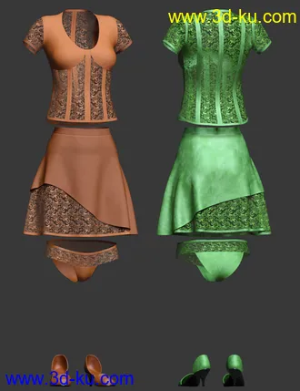 3D打印模型dForce Avant-garde Lace Outfit for Genesis 8 Female(s)的图片