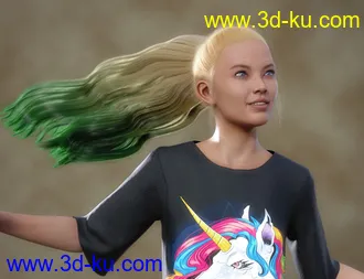 3D打印模型dForce Backbunch Hair for Genesis 8 and 8.1 Females的图片