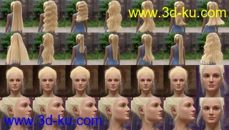 3D打印模型dForce Backbunch Hair for Genesis 8 and 8.1 Females的图片